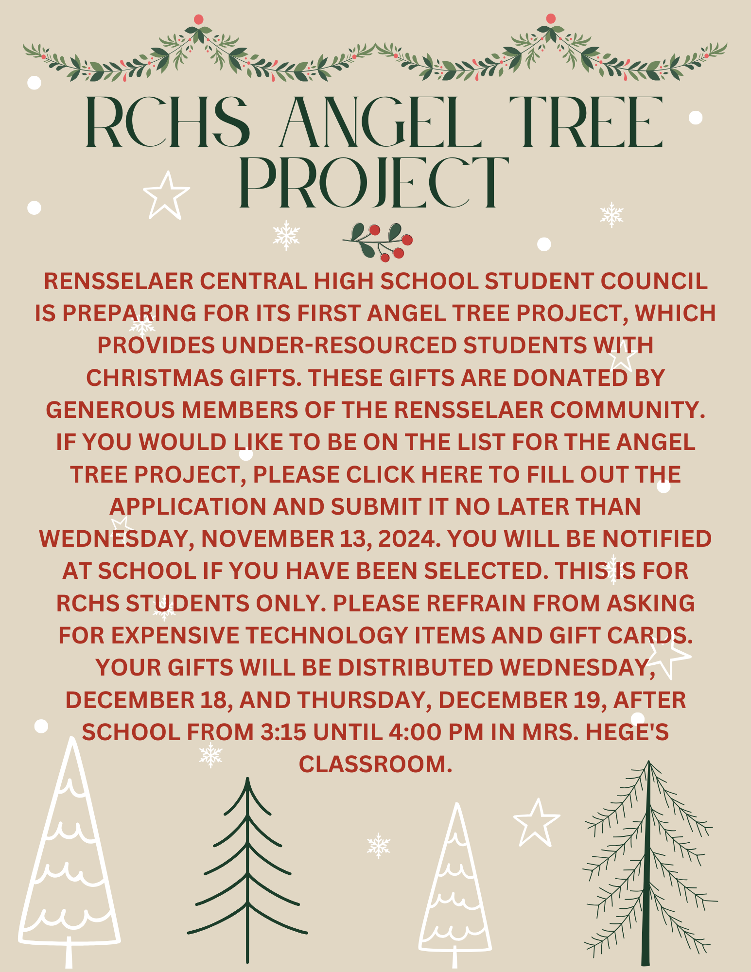 RCHS Angel tree